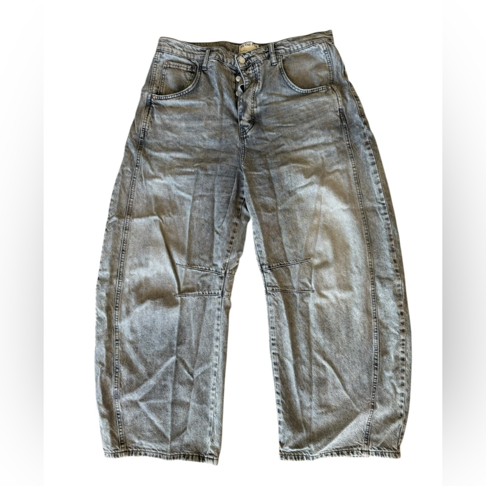 We the Free Good Luck Mid-Rise Barrel Jeans - Grey 31